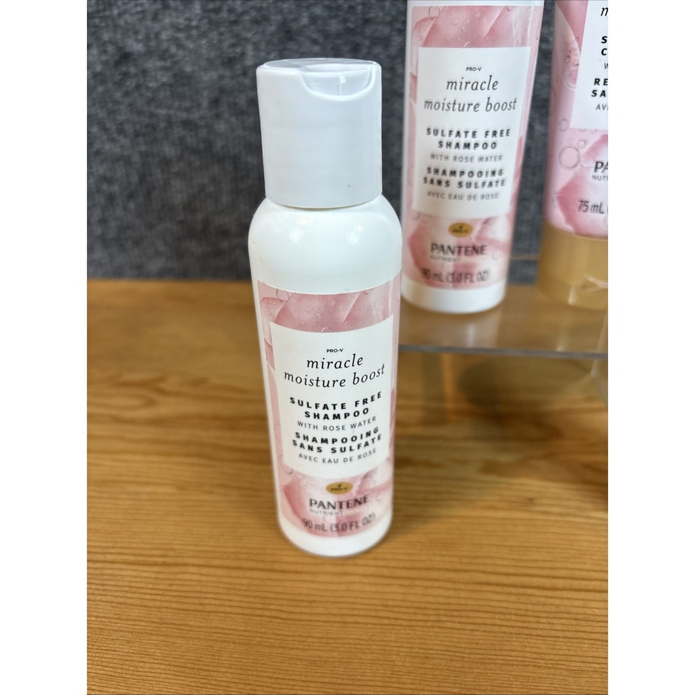 4~Pantene Pro-V Miracle Moisture Boost w- Rose Water, 3 oz, 2-Shampoo and 2-Cond - Picture 2 of 5